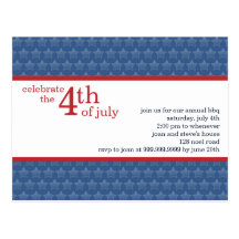 Fourth of July Party Invitation Postcard