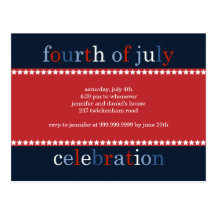 Fourth of July Party Invitation Postcard