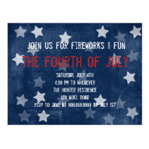 Fourth of July Party Invitation Postcard