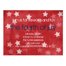 Fourth of July Party Invitation Postcard