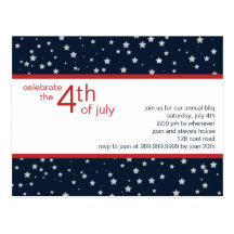 Fourth of July Party Invitation Postcard