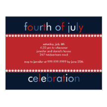 Fourth of July Party Invitation Postcard
