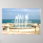 Foutain river sky water coral blur lighten poster