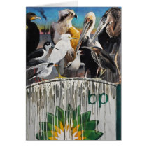 Fowl Language Oil Disaster Art Greeting Cards