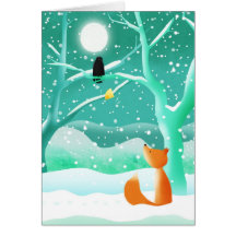 Fox and crow - greeting cards