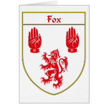 Fox Coat of Arms/Family Crest Greeting Card