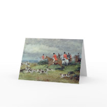 Fox Hunting in Surrey, 19th century Greeting Cards