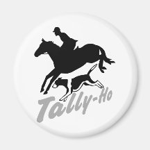 Fox Hunting Tally-Ho Refrigerator Magnet