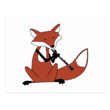 Fox jouant la clarinette cartes postales
