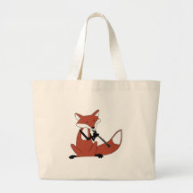Fox Playing the Clarinet Canvas Bags