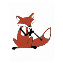Fox Playing the Clarinet Postcards