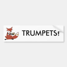 Fox Playing the Trumpet Bumper Sticker
