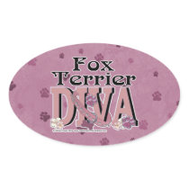 Fox Terrier DIVA Oval Sticker