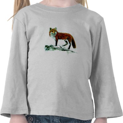 Fox Toddler Long Sleeve T Shirt by Critterpainter