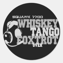 Fox-trot de tango de whiskey - humour d'aviation autocollants