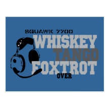 Fox-trot de tango de whiskey - humour d'aviation cartes postales