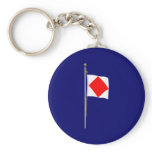 Foxtrot  I am disabled  Nautical Signal Flag Key Chain