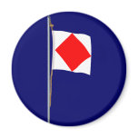 Foxtrot  I am disabled  Nautical Signal Flag Refrigerator Magnets