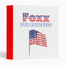 Foxx for Congress Patriotic American Flag Binders
