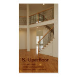 foyer in new construction home with staircase business card template