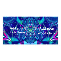 Fractal #1: Blue Elegance Photo Card Template