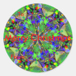 Fractal 63, Christmas Gift Tags Round Stickers