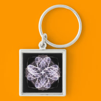 Fractal Art Flower with Button Centre keychains