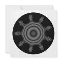 Fractal art in Black and Grey. Custom Announcement