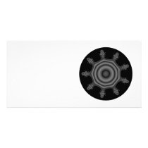 Fractal art in Black and Grey. Photo Card Template