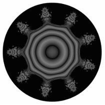 Fractal art in Black and Grey. Acrylic Cut Outs