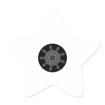 Fractal art in Black and Grey. Star Sticker