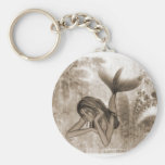 Fractal Background 3D Mermaid Brown Key Chain