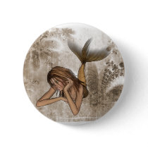 Fractal Background 3D Mermaid Pin