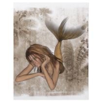 Fractal Background 3D Mermaid Custom Flyer