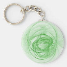 Fractal Beautiful White And Green Keychains