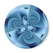 Fractal Blue Accordion Refrigerator Magnets