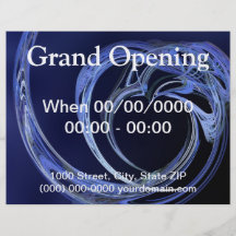 Fractal Blue Heart Custom Flyer