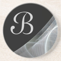 Fractal Corner Series-14 B&W coaster--1 of coasters