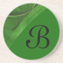 Fractal Corner Series-8 Grn Blk coaster--1 of coasters