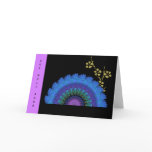 Fractal Fan and Burnt Paper Blossoms Greeting Card