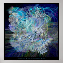 Fractal Feathers Blue Print
