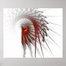 Fractal Feathers Poster