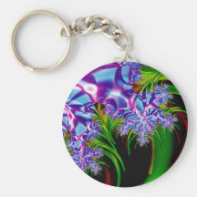 Fractal flowers key chains