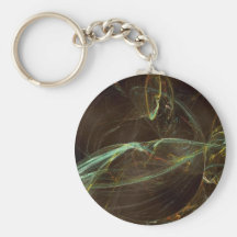 Fractal - green and blue key chain
