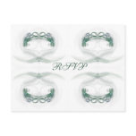 Fractal Hearts Green RSVP Post Cards