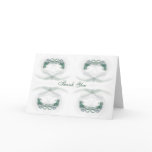 Fractal Hearts Green Wedding Thank You Card