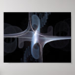 Fractal in blue and grey print