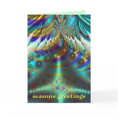 Fractal inner worlds seasons greetings cards by fractalART