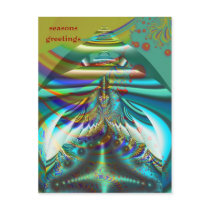 Fractal inner worlds seasons greetings postcard