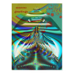 Fractal inner worlds seasons greetings postcard